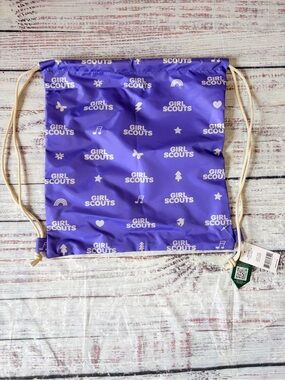 Girl Scouts Purple Logo Drawstring Backpack set of 3